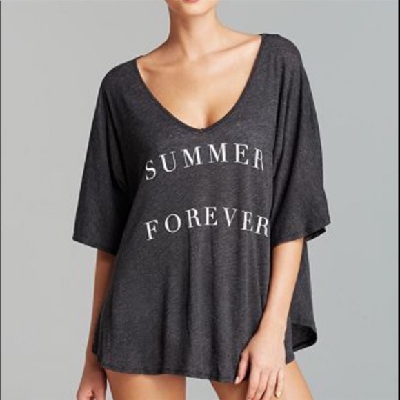 Wildfox Tops - WILDFOX Summer Forever Cover Up Tee Black/White Letters GUC